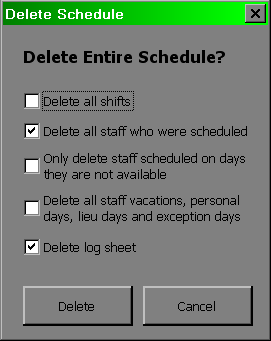 Deleting the Schedule
