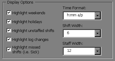 Display Options under the Settings menu