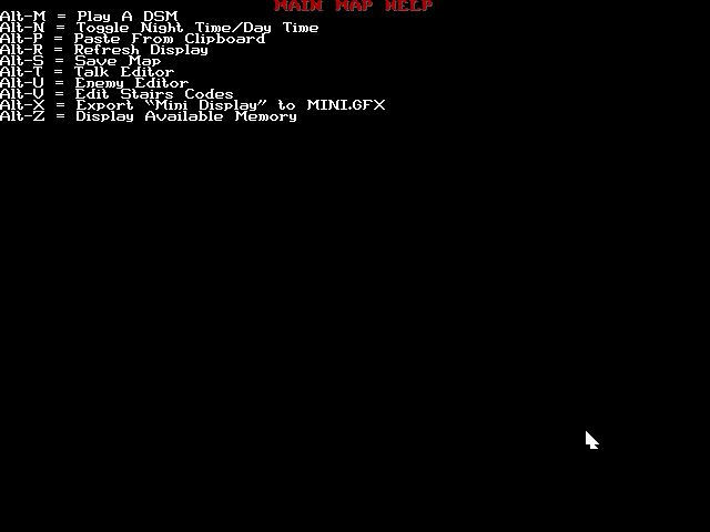 Second page of the help screen, displaying the features of the Map Editor.