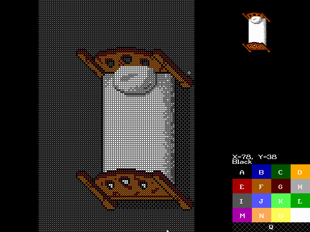 Drawing background graphics in Master GFX 16. The background graphics used for Stone Bringer were stored in 40x40 pixel tiles, so the image has to be saved in dimensions which were a multiple of 40 pixels.
