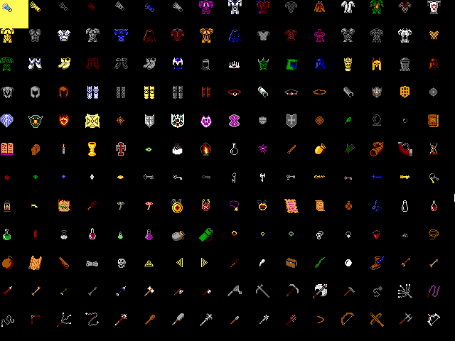 Here the Puzzler is used to display a page of items which were drawn in Master GFX 16.
