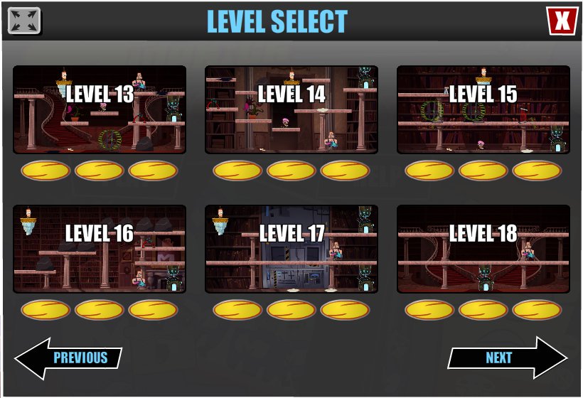 Level selection screen: each thumb is programatically generated.
