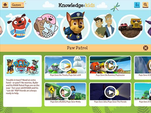 Show page for Paw Patrol, one of dozens of shows available to watch.