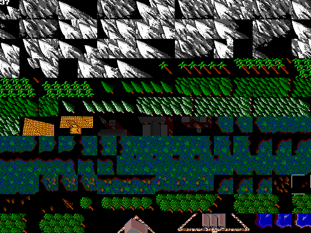 Selecting a tile in the Map Editor. With over 3,000 tiles in the library it was important to organize graphics into catagories so they are easy to find.
