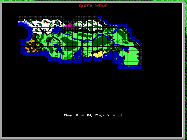 Viewing the main map zoomed out, also called the 