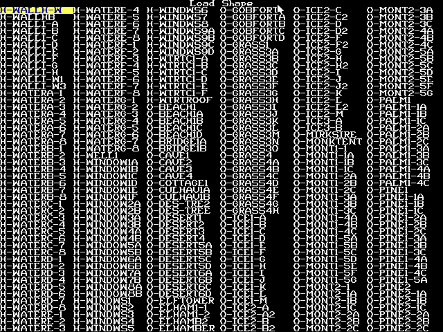 Loading an image from a GFX file in Master GFX 16. Each file can have hundreds or thousands of images stored in it, which are saved in alphabetical order.