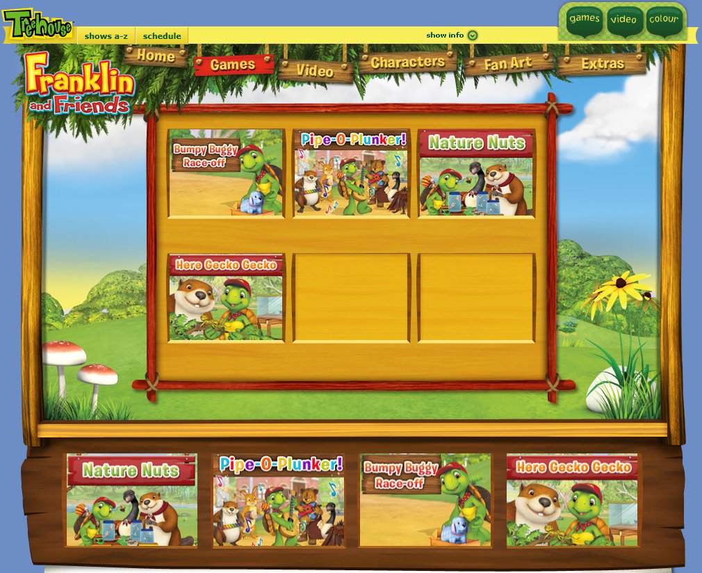 Here Gecko Gecko being promoted on the homepage of <a href='http://franklin.treehousetv.com/' target='_blank'>Franklin and Friends</a>.
