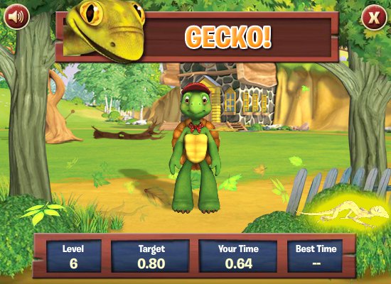 Franklin spots the gecko on time!