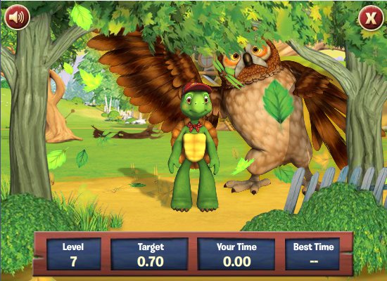 Level completion page shows your fastest times.
