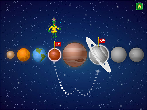 Randomly generated path between Mars and Saturn.