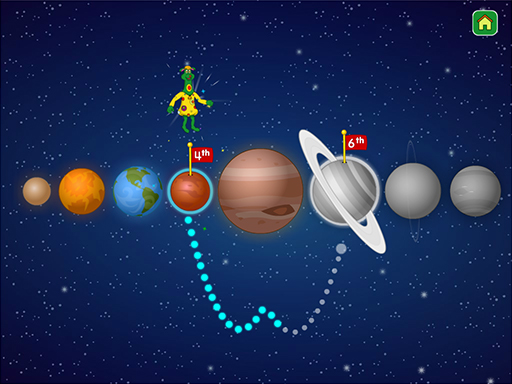 User in the middle of following the path - the dots turn blue to mark their progress.