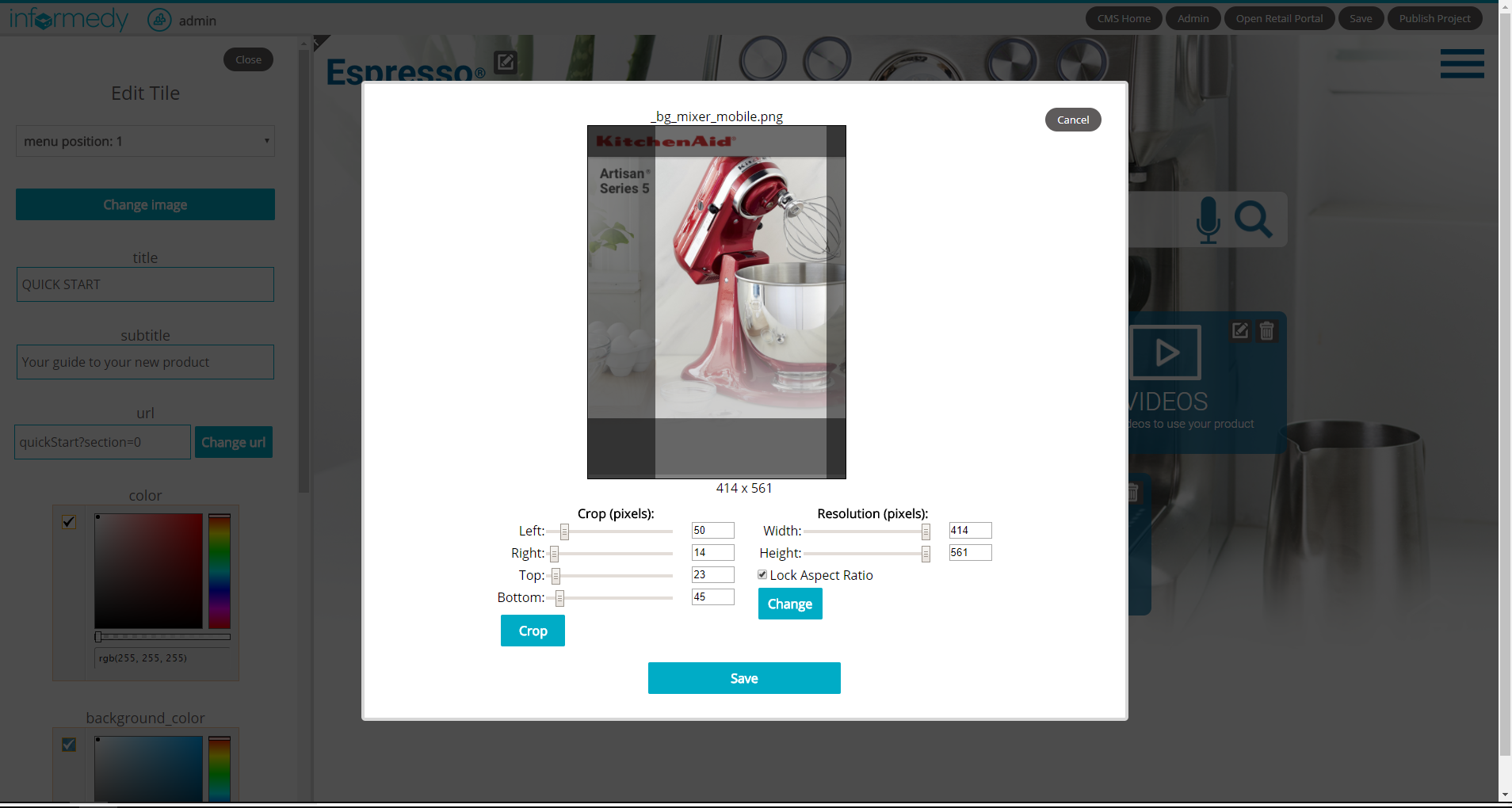 The image editor allows you to edit images directly in the CMS instead of having to use (and learn) Photoshop.