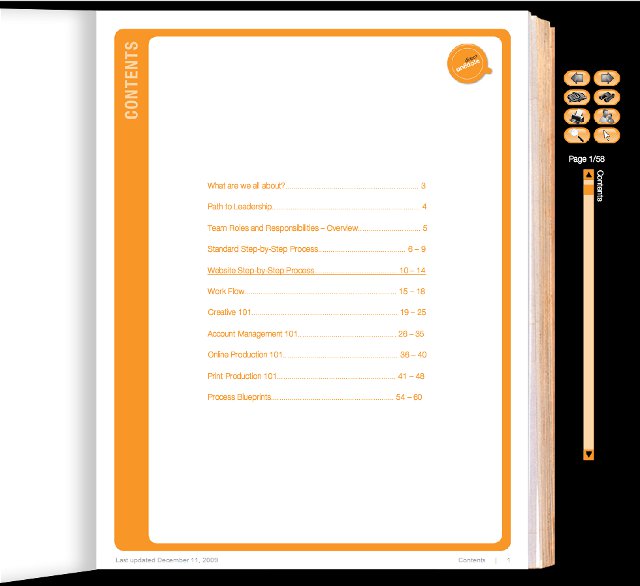 Table of contents. The book engine supports hyperlinks which take you other pages within the book.